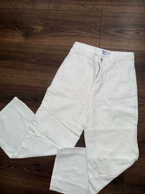 Princess Polly Utility Jeans Size US 4 White